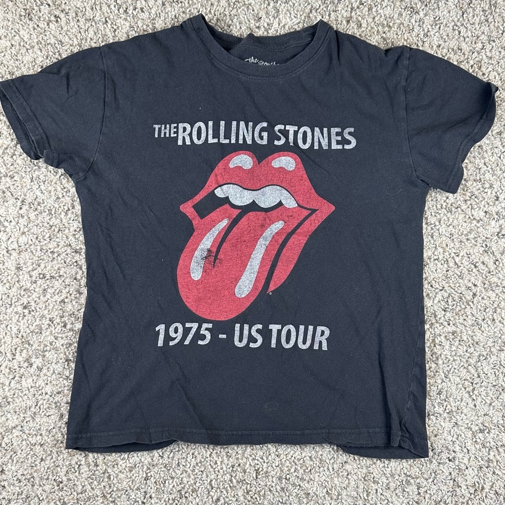 The Rolling Stones 1975 US Tour T-Shirt Women's M Short Sleeve Tongue Graphic